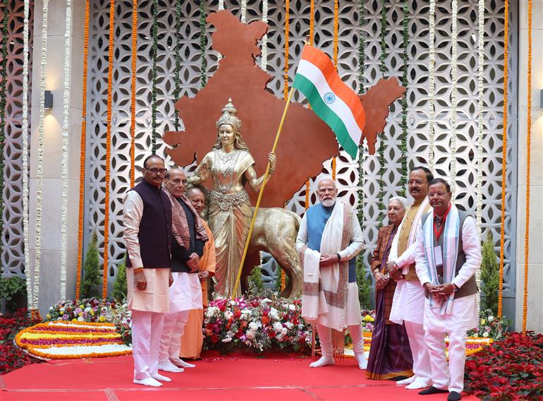 PM at the inauguration of the Rashtra Prerna Sthal at Lucknow, in Uttar Pradesh on December 25, 2025.