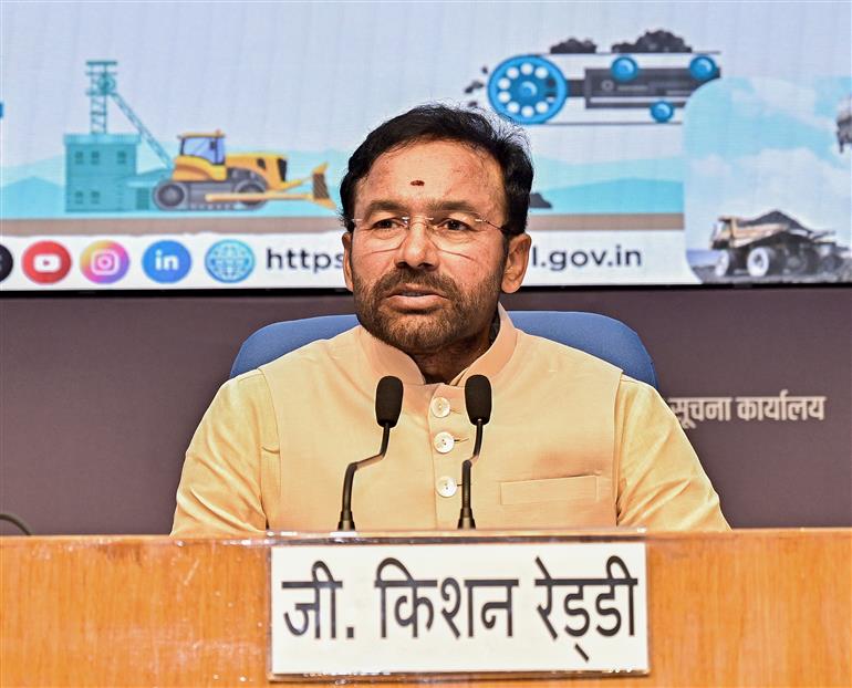 The Union Minister for Coal and Mines, Shri G. Kishan Reddy addressing a Press Conference on Coal Sector at National Media Centre, in New Delhi on February 07, 2025.