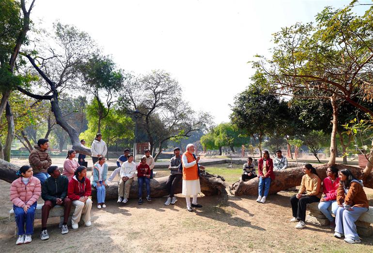 PM participates in 8th edition of Pariksha Pe Charcha (PPC), in New Delhi on February 10, 2025.