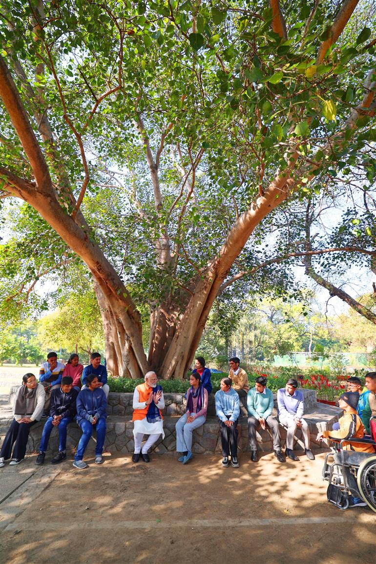 PM participates in 8th edition of Pariksha Pe Charcha (PPC), in New Delhi on February 10, 2025.