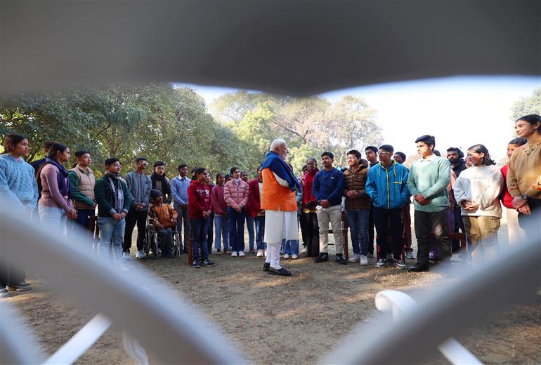 PM participates in 8th edition of Pariksha Pe Charcha (PPC), in New Delhi on February 10, 2025.