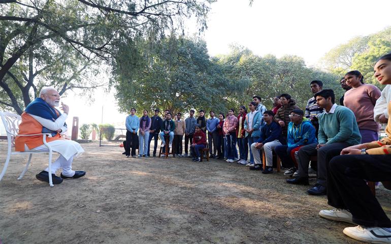 PM participates in 8th edition of Pariksha Pe Charcha (PPC), in New Delhi on February 10, 2025.