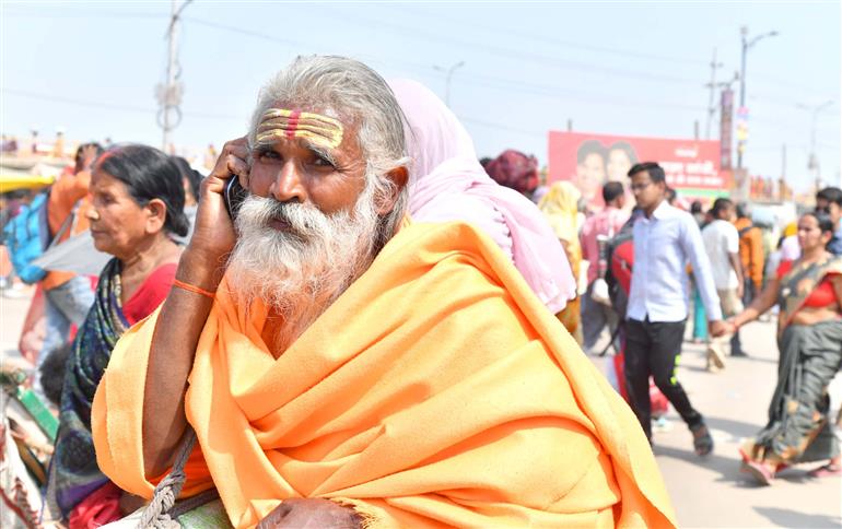 Devotees arrive at Maha Kumbh Mela 2025 in Prayagraj, Uttar Pradesh on February 17, 2025.