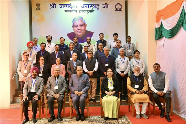 The Vice President of India, Shri Jagdeep Dhankhar at Indian Institute of Science Education and Research, Mohali, in Punjab on February 17, 2025.