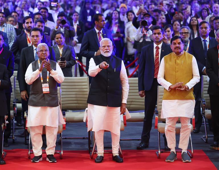 PM inaugurates the Global Investors Summit at Bhopal, in Madhya Pradesh on February 24, 2025.