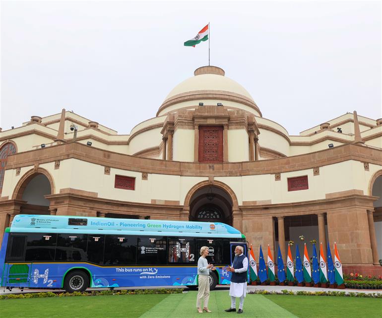 PM meets the President of the European Commission, Ms. Ursula Von Der Leyen at Hyderabad House, in New Delhi on February 28, 2025.