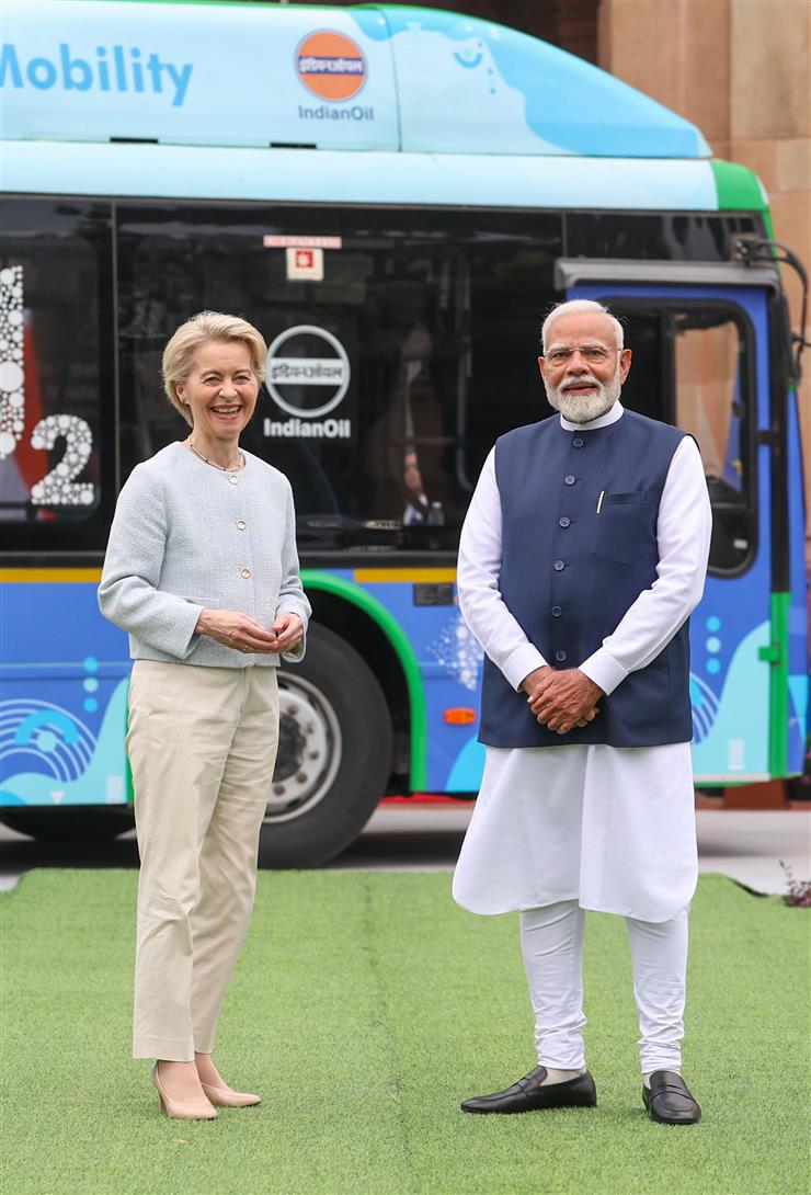 PM meets the President of the European Commission, Ms. Ursula Von Der Leyen at Hyderabad House, in New Delhi on February 28, 2025.