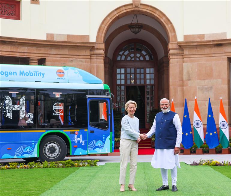 PM meets the President of the European Commission, Ms. Ursula Von Der Leyen at Hyderabad House, in New Delhi on February 28, 2025.