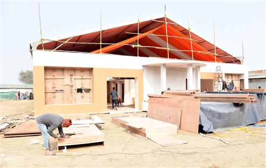 Glimpses of the Parade ground One Preparation CVC and International Media Center at Thyagraj Road, Prayagraj, in Uttar Pradesh on January 08, 2025.:Ministry of Culture