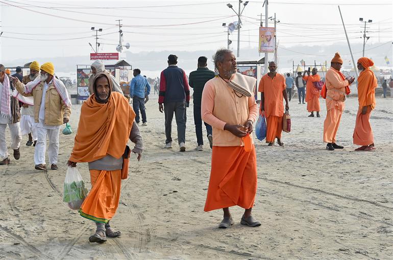 Glimpses of the Sangam Snan and Road Activity during the preparation of Maha Kumbh Mela 2025 at Prayagraj, in Uttar Pradesh on January 08, 2025.:Ministry of Culture