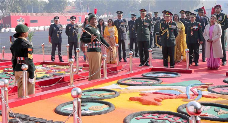 Chief of the Army Staff (COAS) General Upendra Dwivedi visited the NCC Republic Day Parade Camp at Delhi Cantt. on January 09, 2025.