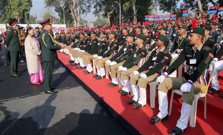 Chief of the Army Staff (COAS) General Upendra Dwivedi visited the NCC Republic Day Parade Camp at Delhi Cantt. on January 09, 2025.