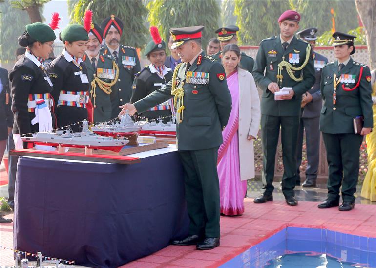 Chief of the Army Staff (COAS) General Upendra Dwivedi visited the NCC Republic Day Parade Camp at Delhi Cantt. on January 09, 2025.