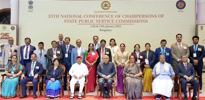 The Vice President of India, Shri Jagdeep Dhankhar at the inauguration of 25th National Conference of Chairpersons of State Public Service Commission at Bengaluru, in Karnataka on January 11, 2025.