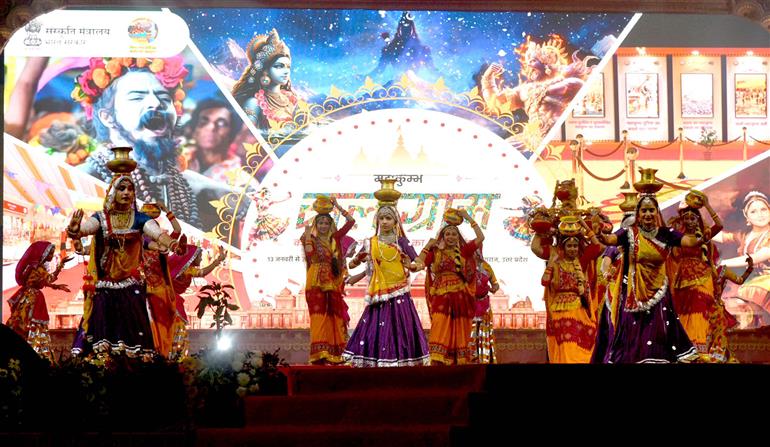 Glimpses of the inauguration of “Mahakumbh Kalagram” at Prayagraj, in Uttar Pradesh on January 12, 2025. The Union Minister of Culture and Tourism, Shri Gajendra Singh Shekhawat graced the event.:Ministry of Culture