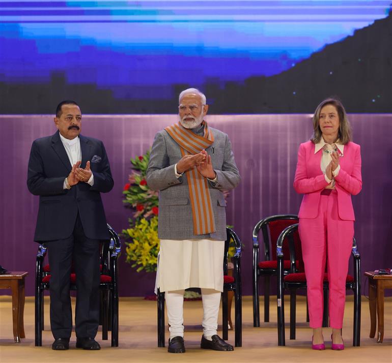 PM launches ‘Mission Mausam’ with the goal of making ‘Weather-ready and Climate-smart’ nation at Bharat Mandapam, in New Delhi on January 14, 2025.