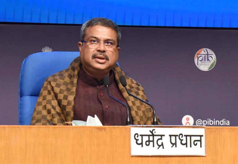 The Union Minister for Education, Shri Dharmendra Pradhan  holds a Press Conference on Kashi Tamil Sangamam 3.0  at National Media Centre, New Delhi on January 15, 2025.