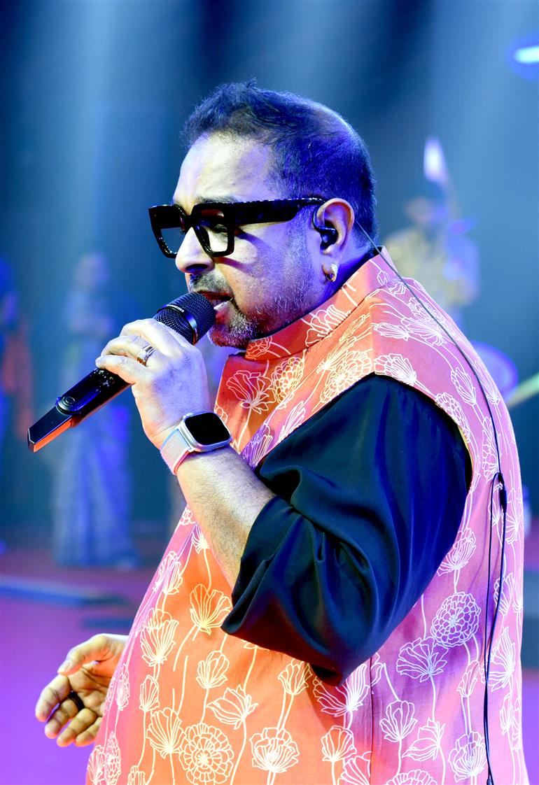 Singer, Shankar Mahadevan performed at Ganga Pandal in Maha-Kumbh Mela 2025 at Prayagraj, in Uttar Pradesh on January 16, 2025.:Ministry of Culture