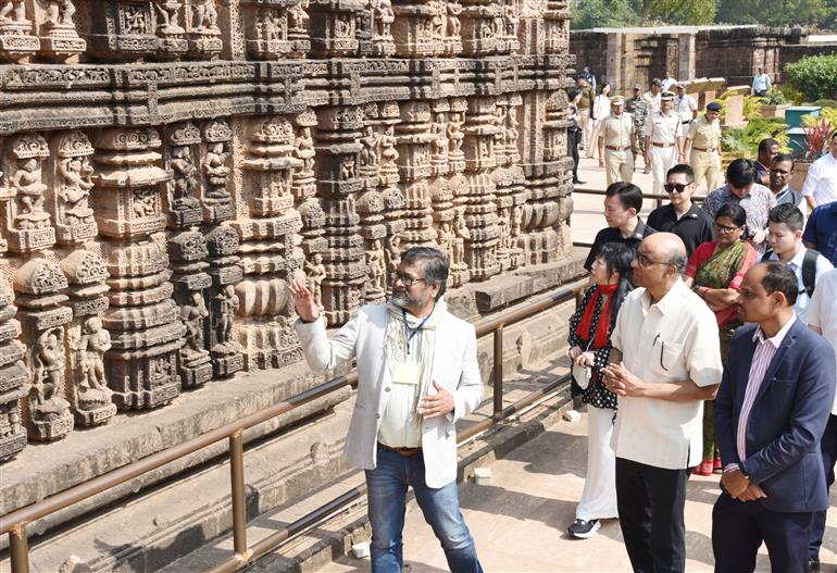 The President of the Republic of Singapore, Mr. Tharman Shanmugaratnam visits Sun Temple at Konark, in Odisha on January 18, 2025.