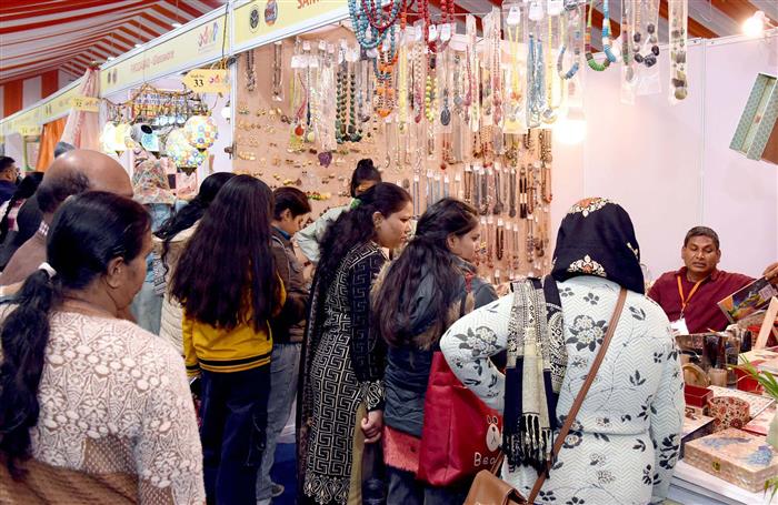 The ‘One District One Product’ Exhibition at the Maha Kumbh Mela in Prayagraj attracted large number of visitors, in Uttar Pradesh. Photo captured on January 18, 2025.:Ministry of Culture