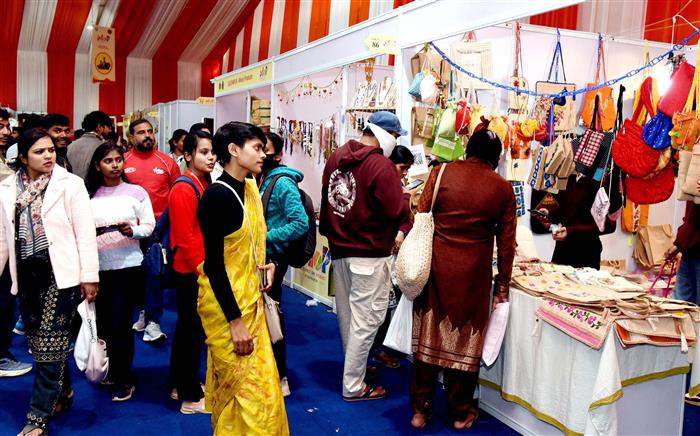 The ‘One District One Product’ Exhibition at the Maha Kumbh Mela in Prayagraj attracted large number of visitors, in Uttar Pradesh. Photo captured on January 18, 2025.:Ministry of Culture