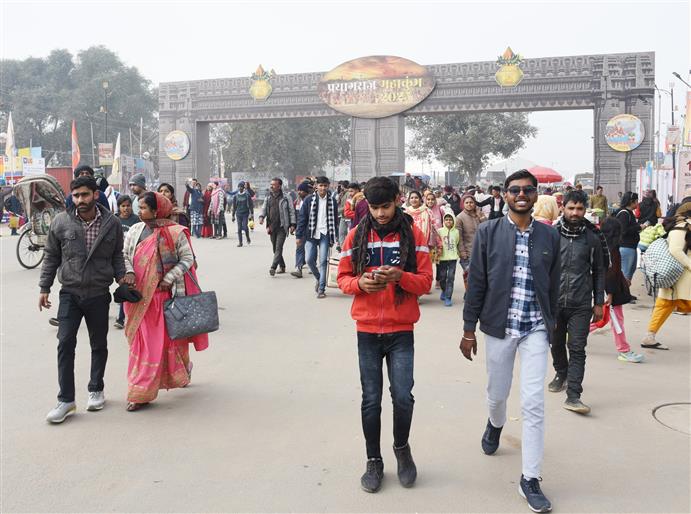 The Maha Kumbh Mela in Prayagraj continues to witness an overwhelming influx of devotees, in Uttar Pradesh. A photo clicked on January 20, 2025.:Ministry of Culture