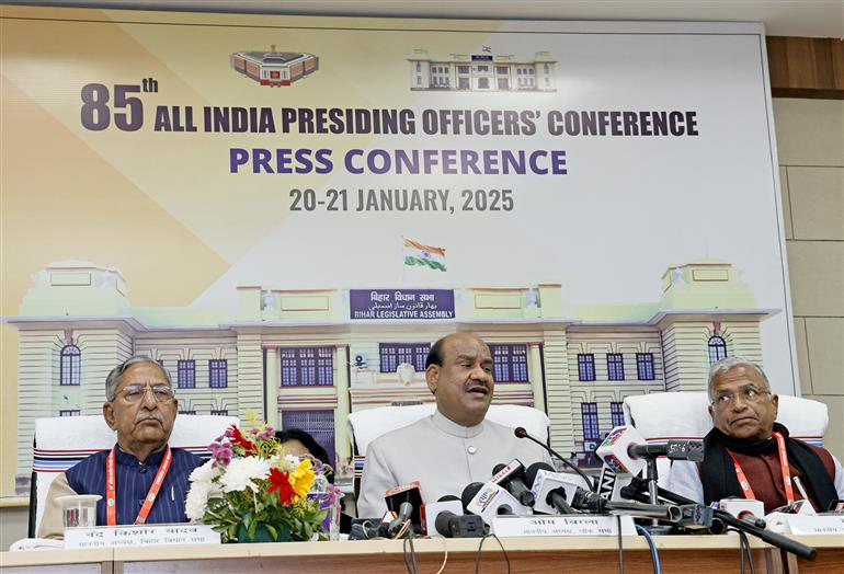 The Lok Sabha Speaker, Shri Om Birla at the 85th All India Presiding Officers’ Conference (AIPOC) at Bihar Legislative Assembly, in Patna on January 21, 2025.