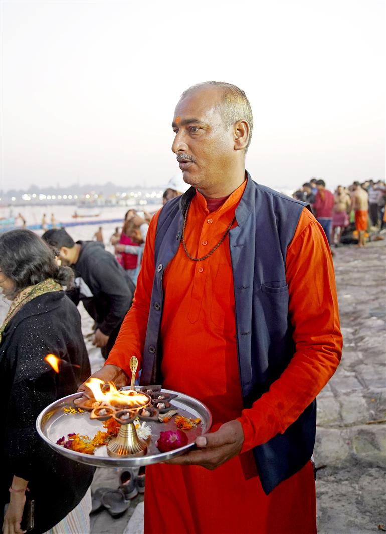 Sangam Snan and other activities at the Maha-Kumbh Mela 2025 at Prayagraj, in Uttar Pradesh on January 21, 2025.

