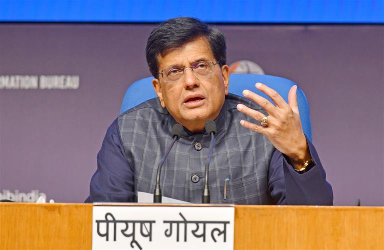 The Union Minister for Commerce and Industry, Shri Piyush Goyal briefing the media on Cabinet decisions at National Media Centre, in New Delhi on January 22, 2025.:Cabinet
