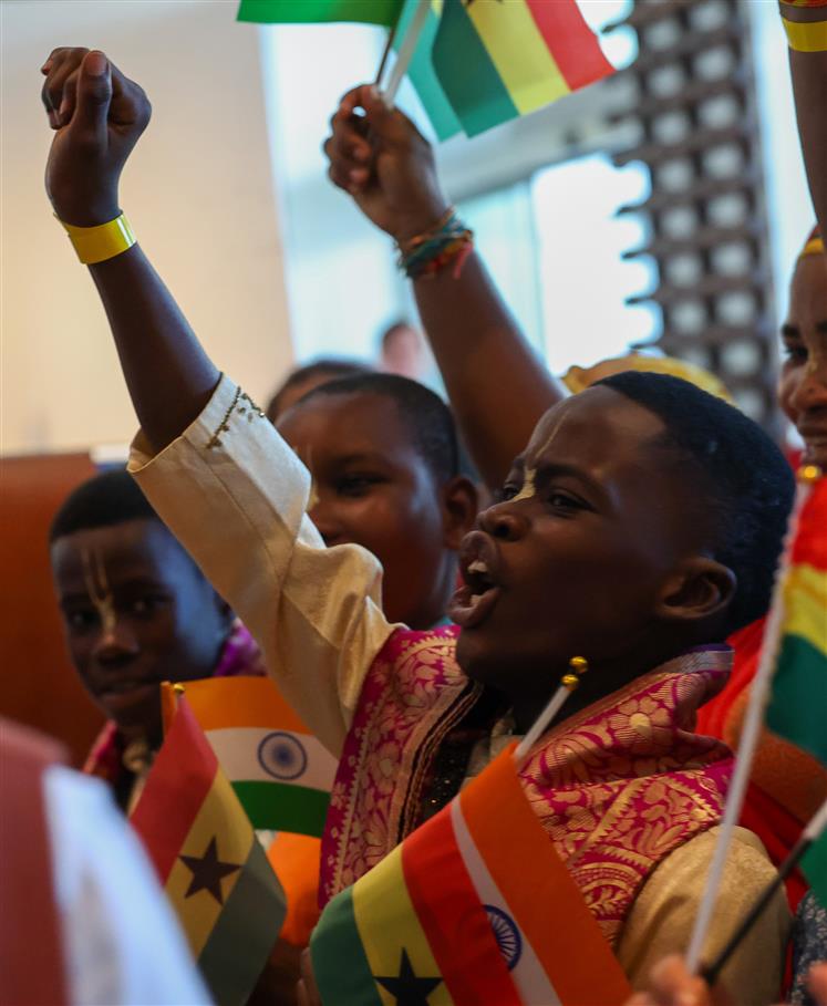 PM receives rousing welcome by Indian community at Accra, in Ghana on July 02, 2025.:Prime Minister's Office PM receives rousing welcome by Indian community at Accra, in Ghana on July 02, 2025.:Prime Minister