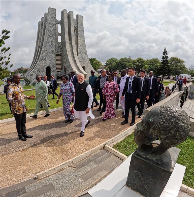 PM visits Nkrumah’s Memorial, in Ghana on July 03, 2025.:Prime Minister's Office PM visits Nkrumah’s Memorial, in Ghana on July 03, 2025.:Prime Minister