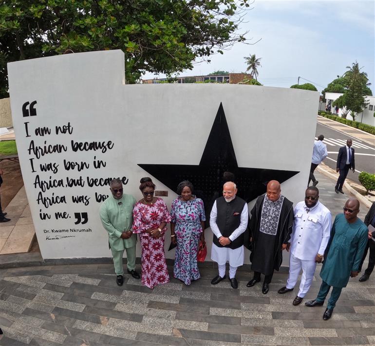 PM visits Nkrumah’s Memorial, in Ghana on July 03, 2025.:Prime Minister's Office PM visits Nkrumah’s Memorial, in Ghana on July 03, 2025.:Prime Minister