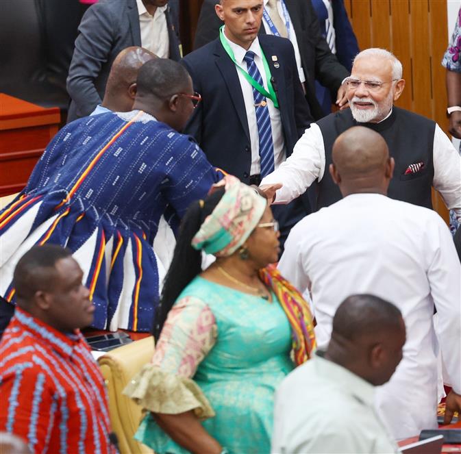 PM at the Parliament of the Republic of Ghana in Accra, Ghana on July 03, 2025.:Prime Minister's Office PM at the Parliament of the Republic of Ghana in Accra, Ghana on July 03, 2025.:Prime Minister