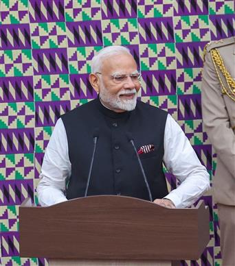 PM addressing the Parliament of the Republic of Ghana in Accra, Ghana on July 03, 2025.:Prime Minister's Office PM addressing the Parliament of the Republic of Ghana in Accra, Ghana on July 03, 2025.:Prime Minister
