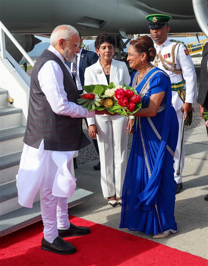PM arrives at Port of Spain, in Republic of Trinidad and Tobago on July 03, 2025.:Prime Minister's Office PM arrives at Port of Spain, in Republic of Trinidad and Tobago on July 03, 2025.:Prime Minister