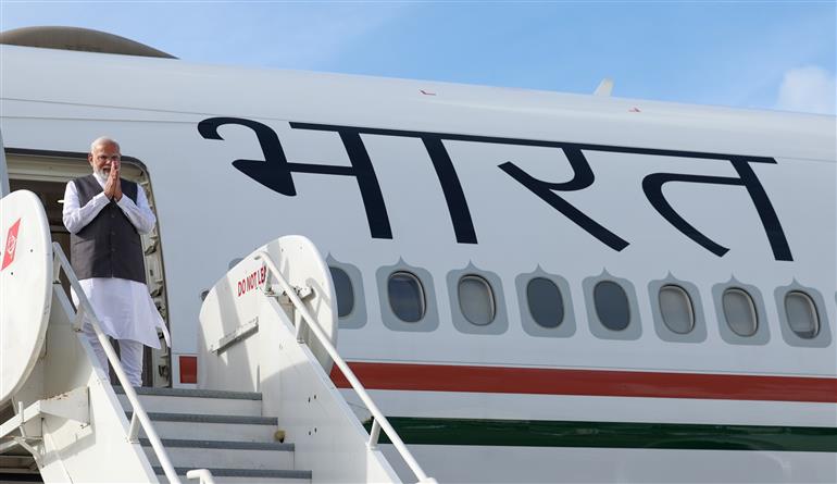 PM arrives at Port of Spain, in Republic of Trinidad and Tobago on July 03, 2025.:Prime Minister's Office PM arrives at Port of Spain, in Republic of Trinidad and Tobago on July 03, 2025.:Prime Minister