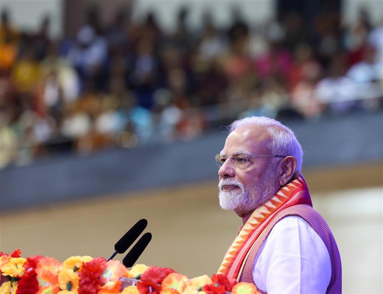 PM addresses the Indian community programme at Port of Spain, in Republic of Trinidad and Tobago on July 03, 2025.:Prime Minister's Office PM addresses the Indian community programme at Port of Spain, in Republic of Trinidad and Tobago on July 03, 2025.:Prime Minister