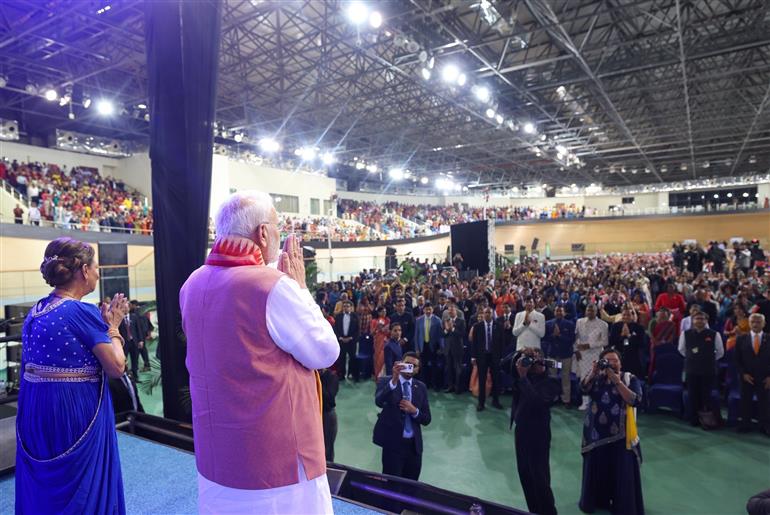 PM attends the Indian community programme at Port of Spain, in Republic of Trinidad and Tobago on July 03, 2025.:Prime Minister's Office PM attends the Indian community programme at Port of Spain, in Republic of Trinidad and Tobago on July 03, 2025.:Prime Minister