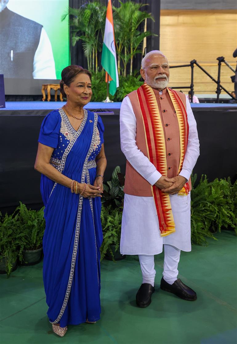 PM attends the Indian community programme at Port of Spain, in Republic of Trinidad and Tobago on July 03, 2025.:Prime Minister's Office PM attends the Indian community programme at Port of Spain, in Republic of Trinidad and Tobago on July 03, 2025.:Prime Minister