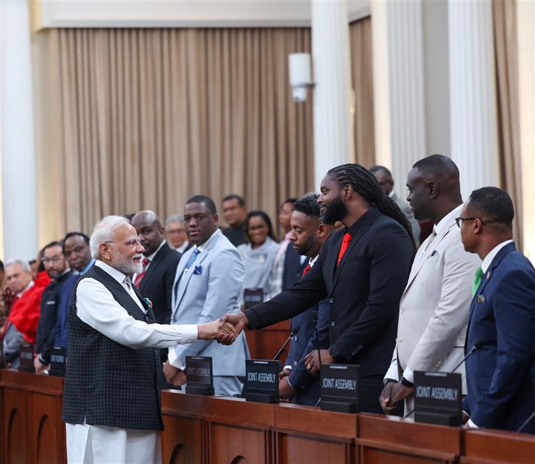 PM attends the Joint Assembly of the Parliament of Trinidad & Tobago in iconic Red House at Port of Spain, in Republic of Trinidad and Tobago on July 04, 2025.:Prime Minister's Office PM attends the Joint Assembly of the Parliament of Trinidad & Tobago in iconic Red House at Port of Spain, in Republic of Trinidad and Tobago on July 04, 2025.:Prime Minister