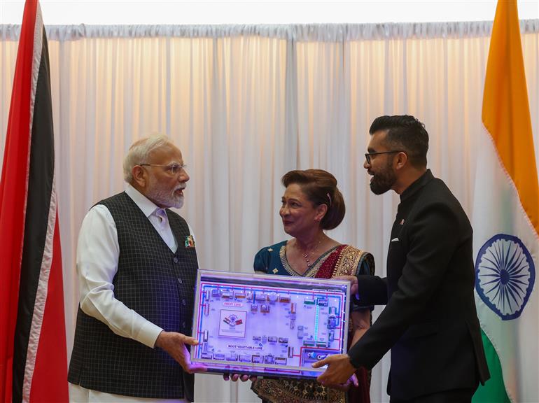 PM and the Prime Minister of the Republic of Trinidad and Tobago, Ms. Kamla Persad-Bissessar witnessing the signing of several MoUs between India and Republic of Trinidad and Tobago at Port of Spain, in Republic of Trinidad and Tobago on July 04, 2025.:Prime Minister's Office PM and the Prime Minister of the Republic of Trinidad and Tobago, Ms. Kamla Persad-Bissessar witnessing the signing of several MoUs between India and Republic of Trinidad and Tobago at Port of Spain, in Republic of Trinidad and Tobago on July 04, 2025.:Prime Minister