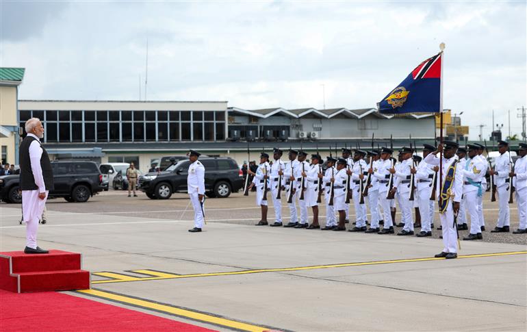 PM embarks for Buenos Aires (Argentina) after completing his visit to Trinidad and Tobago on July 04, 2025.