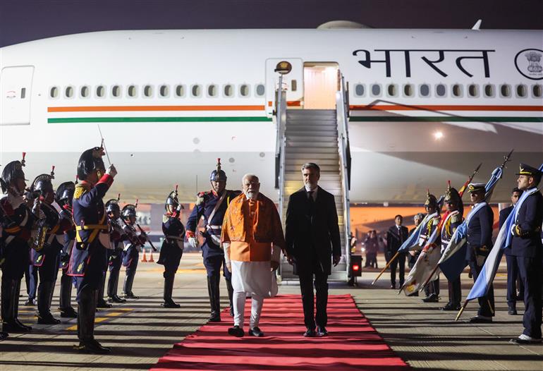 PM arrives at Ezeiza International Airport, in Buenos Aires, Argentina on July 04, 2025.:Prime Minister's Office PM arrives at Ezeiza International Airport, in Buenos Aires, Argentina on July 04, 2025.:Prime Minister