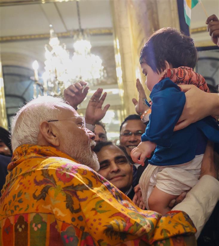 PM receives a rousing welcome by Indian community on his arrival at hotel, in Buenos Aires, Argentina on July 04, 2025.