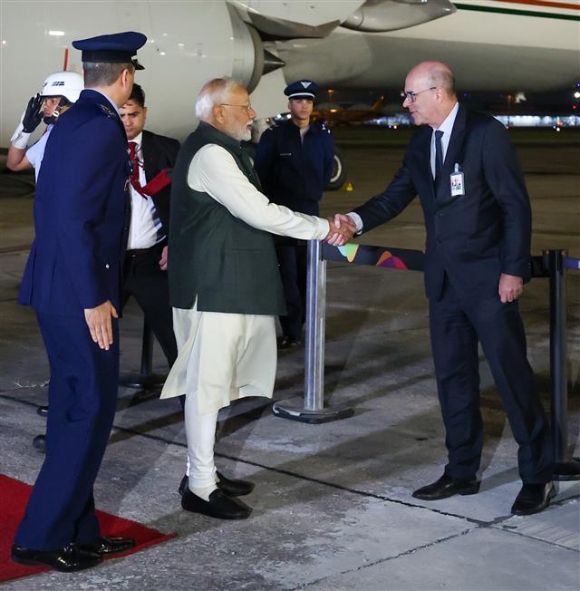 PM arrives at the Galeão International Airport, in Rio De Janeiro, Brazil on July 05, 2025.:Prime Minister's Office PM arrives at the Galeão International Airport, in Rio De Janeiro, Brazil on July 05, 2025.:Prime Minister