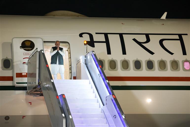 PM arrives at the Galeão International Airport, in Rio De Janeiro, Brazil on July 05, 2025.:Prime Minister's Office PM arrives at the Galeão International Airport, in Rio De Janeiro, Brazil on July 05, 2025.:Prime Minister