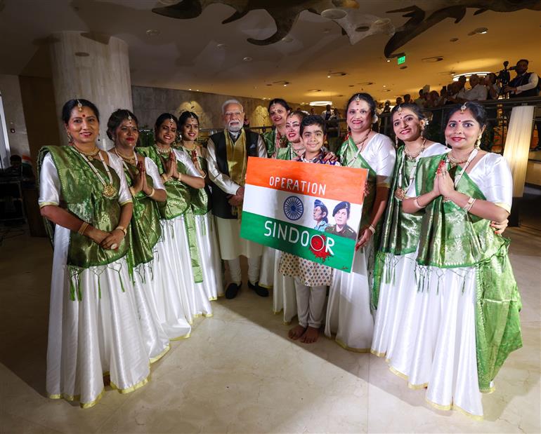 PM receives a rousing welcome by Indian community on his arrival at hotel, in Rio De Janeiro, Brazil on July 05, 2025.:Prime Minister's Office PM receives a rousing welcome by Indian community on his arrival at hotel, in Rio De Janeiro, Brazil on July 05, 2025.:Prime Minister