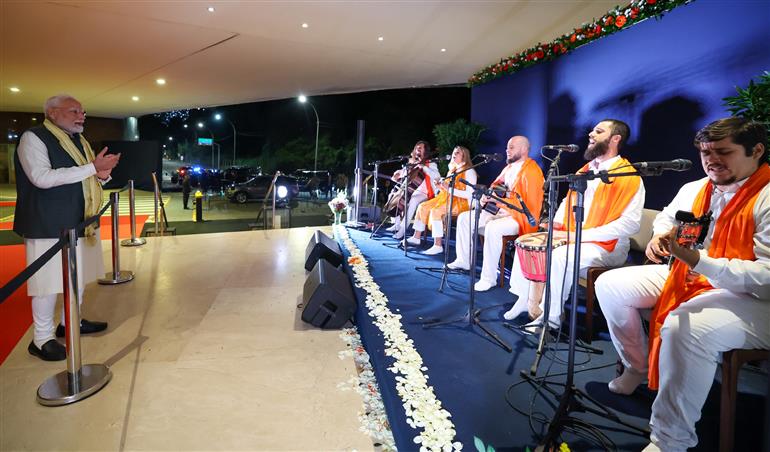 PM receives a rousing welcome by Indian community on his arrival at hotel, in Rio De Janeiro, Brazil on July 05, 2025.:Prime Minister's Office PM receives a rousing welcome by Indian community on his arrival at hotel, in Rio De Janeiro, Brazil on July 05, 2025.:Prime Minister