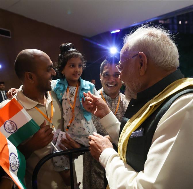 PM receives a rousing welcome by Indian community on his arrival at hotel, in Rio De Janeiro, Brazil on July 05, 2025.:Prime Minister's Office PM receives a rousing welcome by Indian community on his arrival at hotel, in Rio De Janeiro, Brazil on July 05, 2025.:Prime Minister