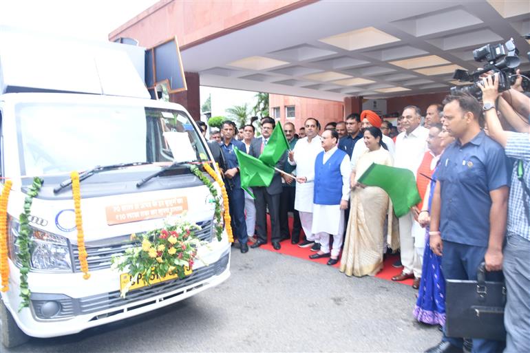 The Union Minister of Health and Family Welfare & Chemicals and Fertilizers, Shri Jagat Prakash Nadda distributed appointment letters to Delhi Nursing Officers and Paramedical staff and flagged off Ayushman Bharat Registration Vans in the presence of Smt. Rekha Gupta, the Chief Minister of Delhi and other dignitaries, in New Delhi on July 06, 2025.